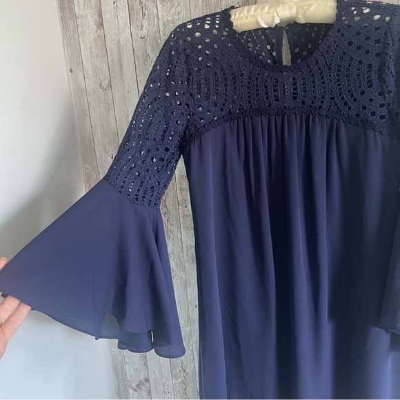 Lilly Pulitzer Blue Bell Sleeve Navy Dress 2 - Picture 6 of 8